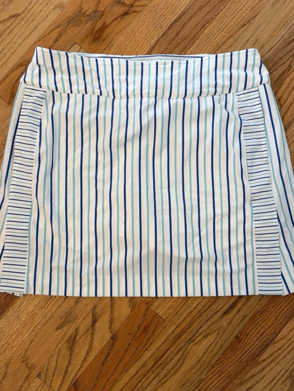 Fairway & Greene White Skirt with Blue Stripes